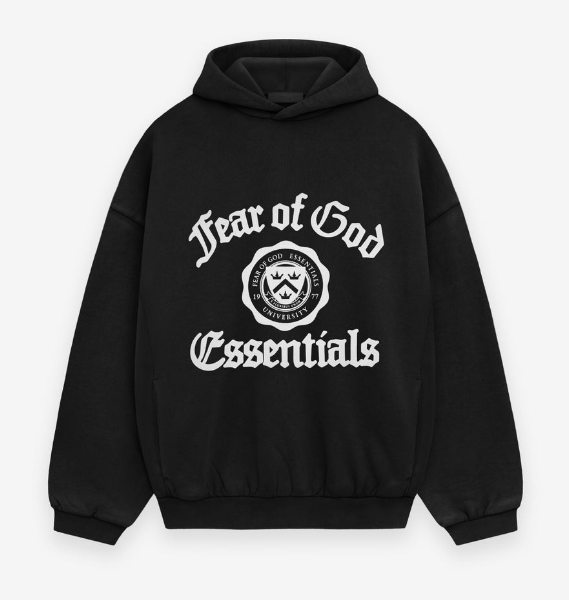 Fear of God Essentials Shrunken Hoodie Black